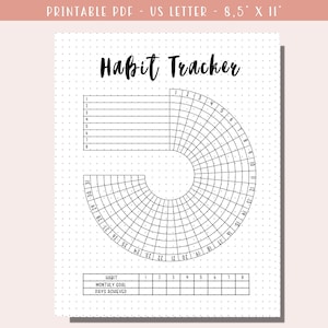 Circle Habit Tracker Printable / Monthly Goal Tracker / Daily Planner ...