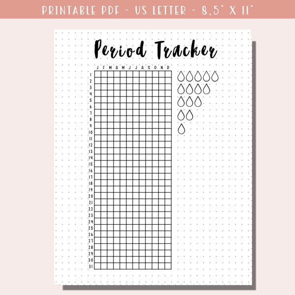 Period Tracker Printable / Shark Week / Moontime /  A5 Journal Insert / Moon Cycle Calendar / Mensturation - Fertility -  Planner Page - PDF