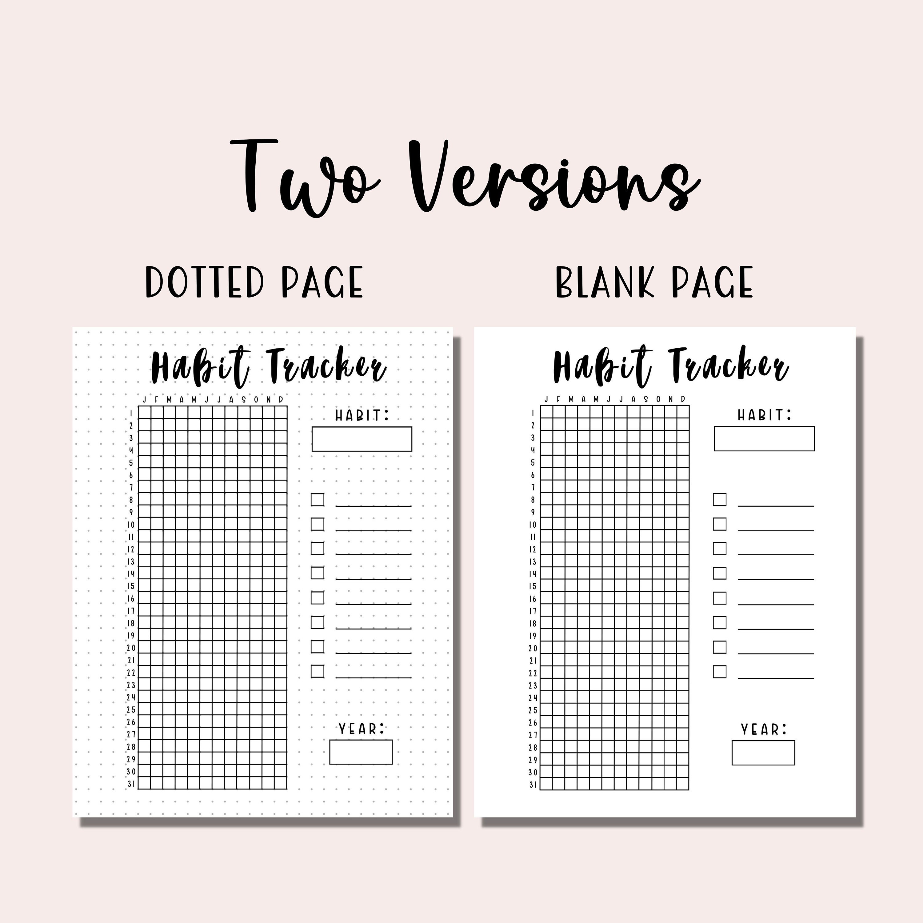 Printable Habit Tracker / Bullet Journal Yearly Tracker / A Year in ...