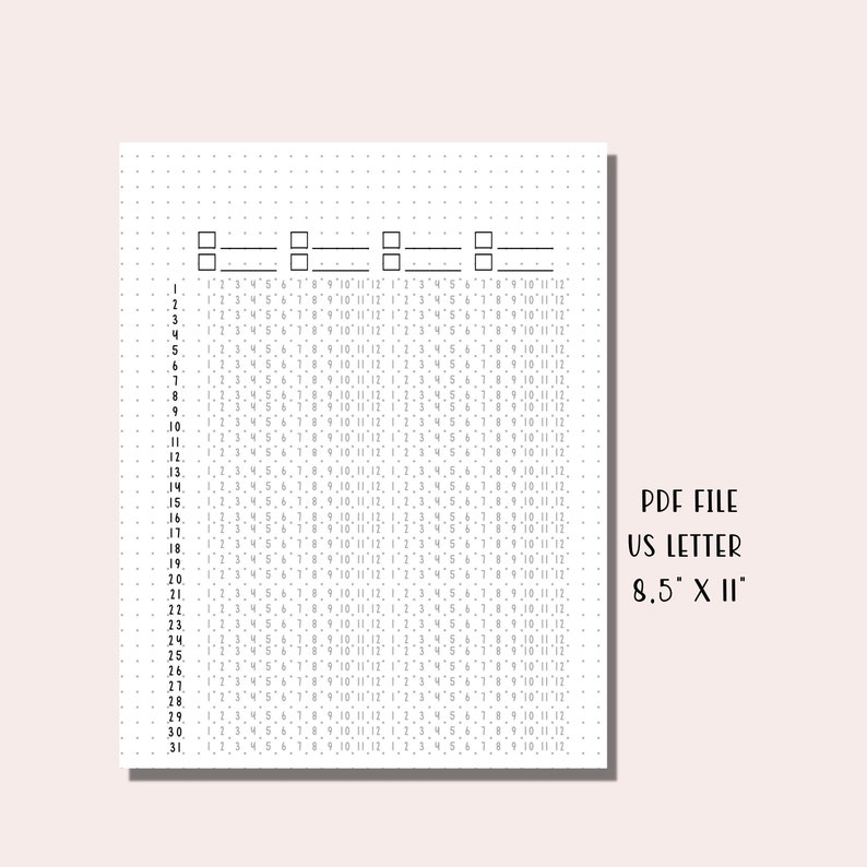Time Tracker Template Printable / Time Log / Sleep Log/ Work & Study Tracker / Activity Tracker / Bullet Journal Spread Planner Insert - PDF image 4