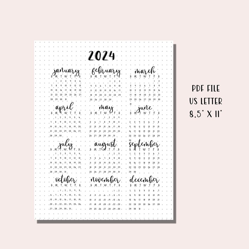 2025 Calendar Printable Planner 2025 Dotted Bullet Journal Page Monday
