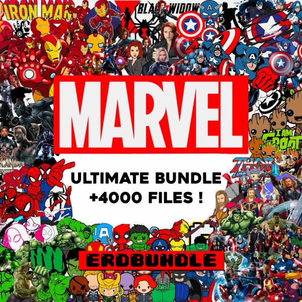 4000+ Mega Bundle LAYERED Files, Avangers, IronMan, Thor, Deadpool, Captain America, Spider Man, Superhero PNG SVG Files Cricut Silhouette