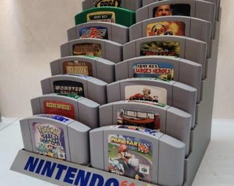 Nintendo 64 (N64) 18 Cartridge Display Stand (UV Printed Logo)