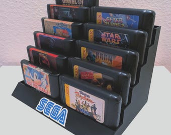 SEGA Genesis 32X 12 Game Cartridge Display Stand (Logo)