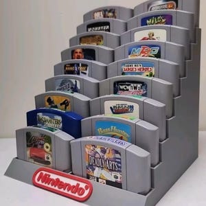 Nintendo 64, N64 18 Cartridge Display Stand, 3D Printed
