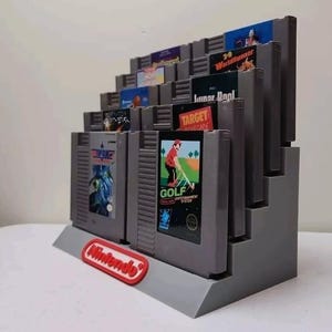 Nintendo NES 10 Cartridge Display Stand, 3D Printed