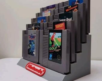 Nintendo NES 10 Cartridge Display Stand, 3D Printed