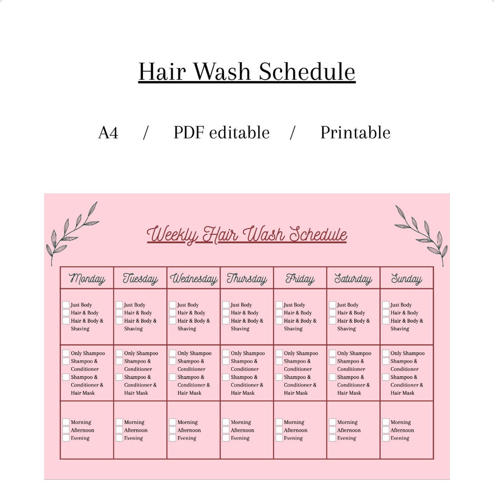 weekly-hair-wash-schedule-haar-wasch-planung-etsy