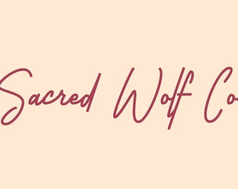 Puede incluir: Un logotipo para una empresa llamada "Sacred Wolf Co."