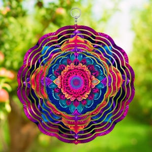 Mandala Wind Spinner PNG, Colorful Wind Spinner Sublimation Design, Rainbow Mandalas Wind spinner Sublimation Template PNG Bundle, Download