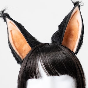 Black cat ears, Devon Rex cat ears, ff14 Miqo&#39;te cat ears, cosplay anime headwear furry Halloween gifts
