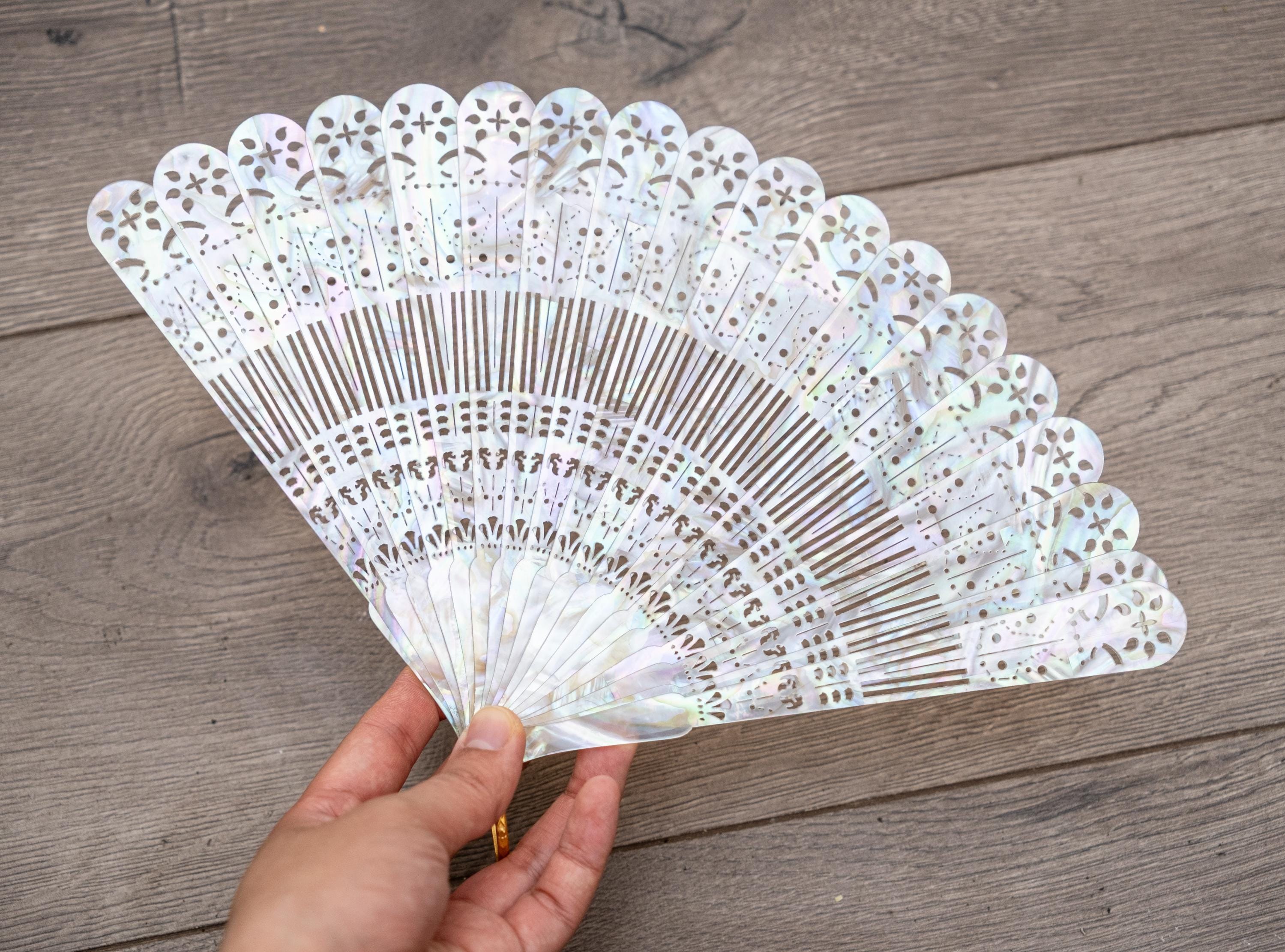 ベルギーレースヴィンテージ扇エヴァンタイユ フランス アンティーク