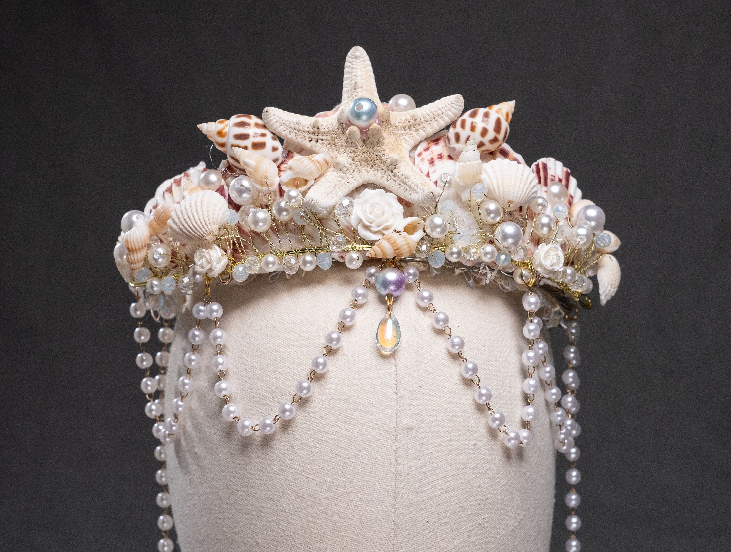 Mermaid Tiara, Seashell Crown, Made of Natural Shells, Siren  display picture 1