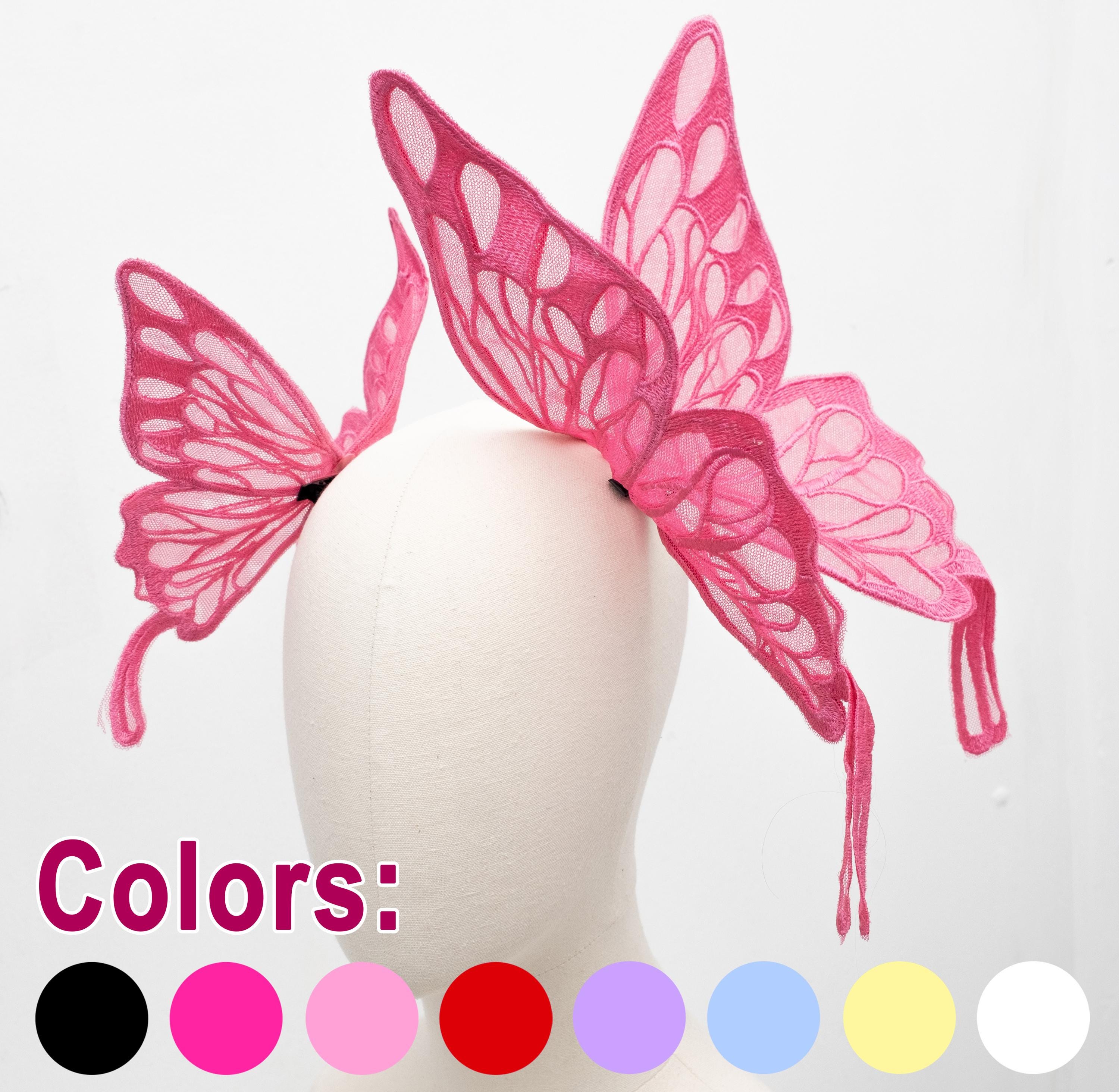 Butterfly Wings Headdress, Made of Embroidery Lace Fabric  display picture 3