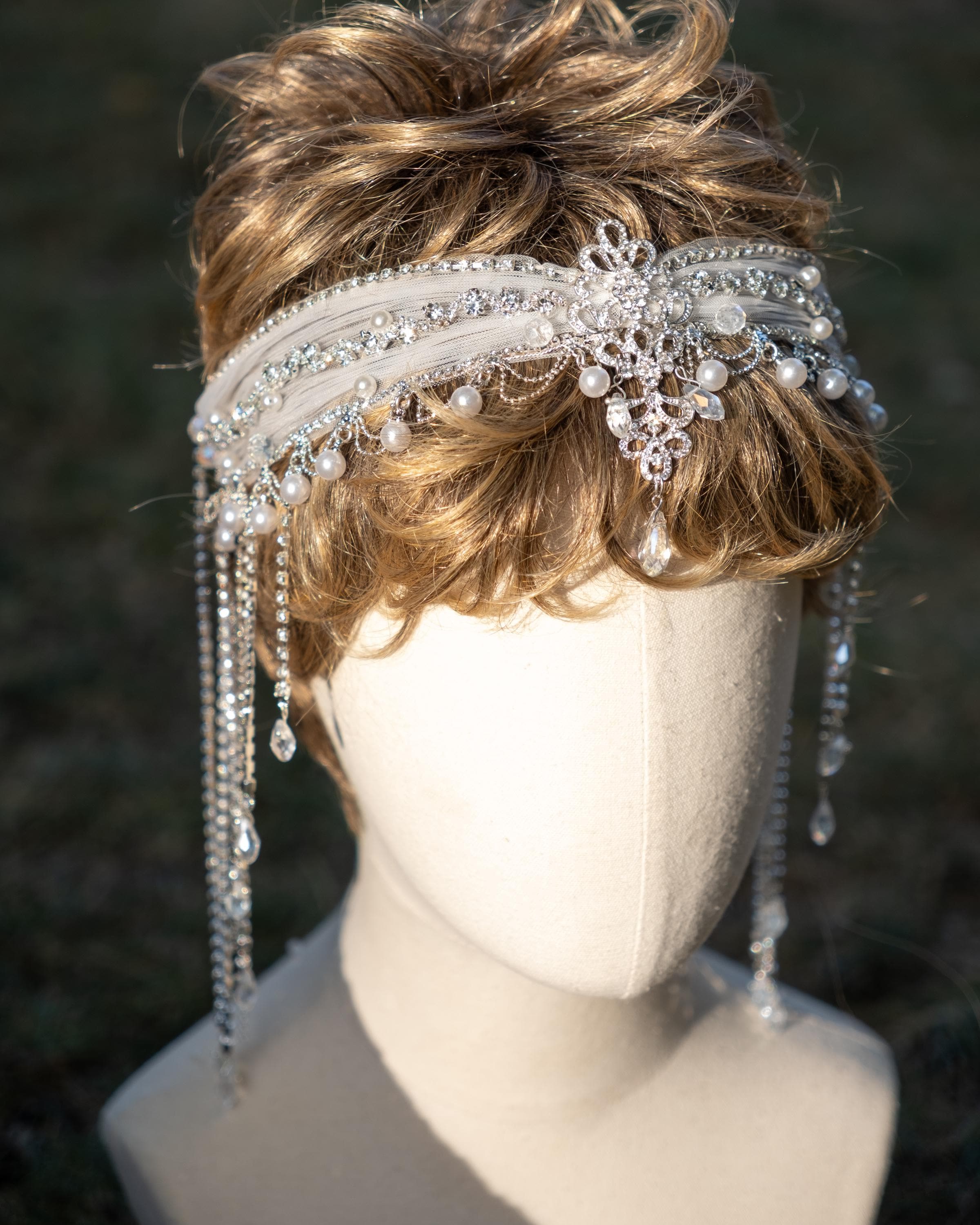 Silver Bead Headband - Etsy