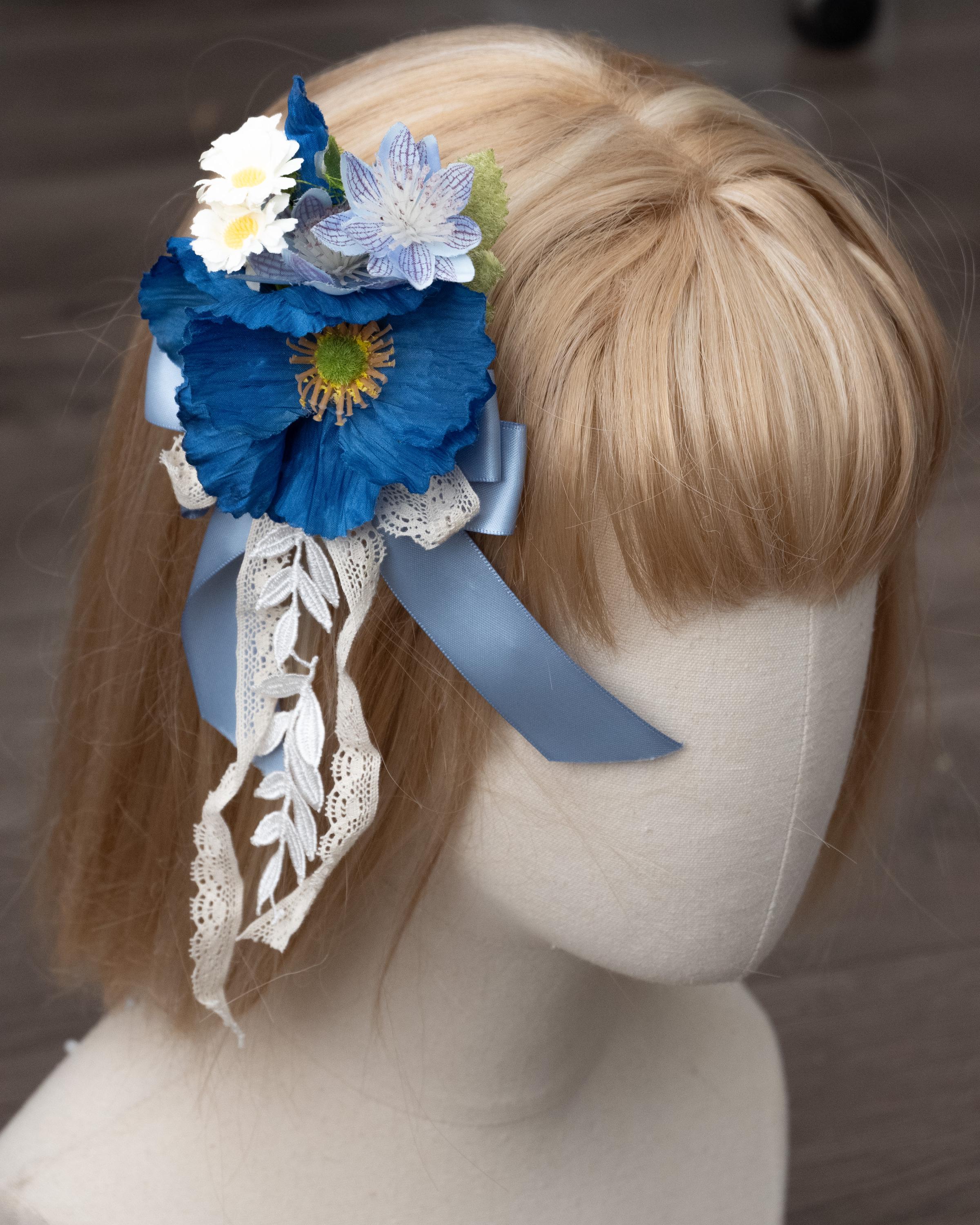 Victorian Floral Hair Clip, Edwardian Hair Clip, Empire Dress