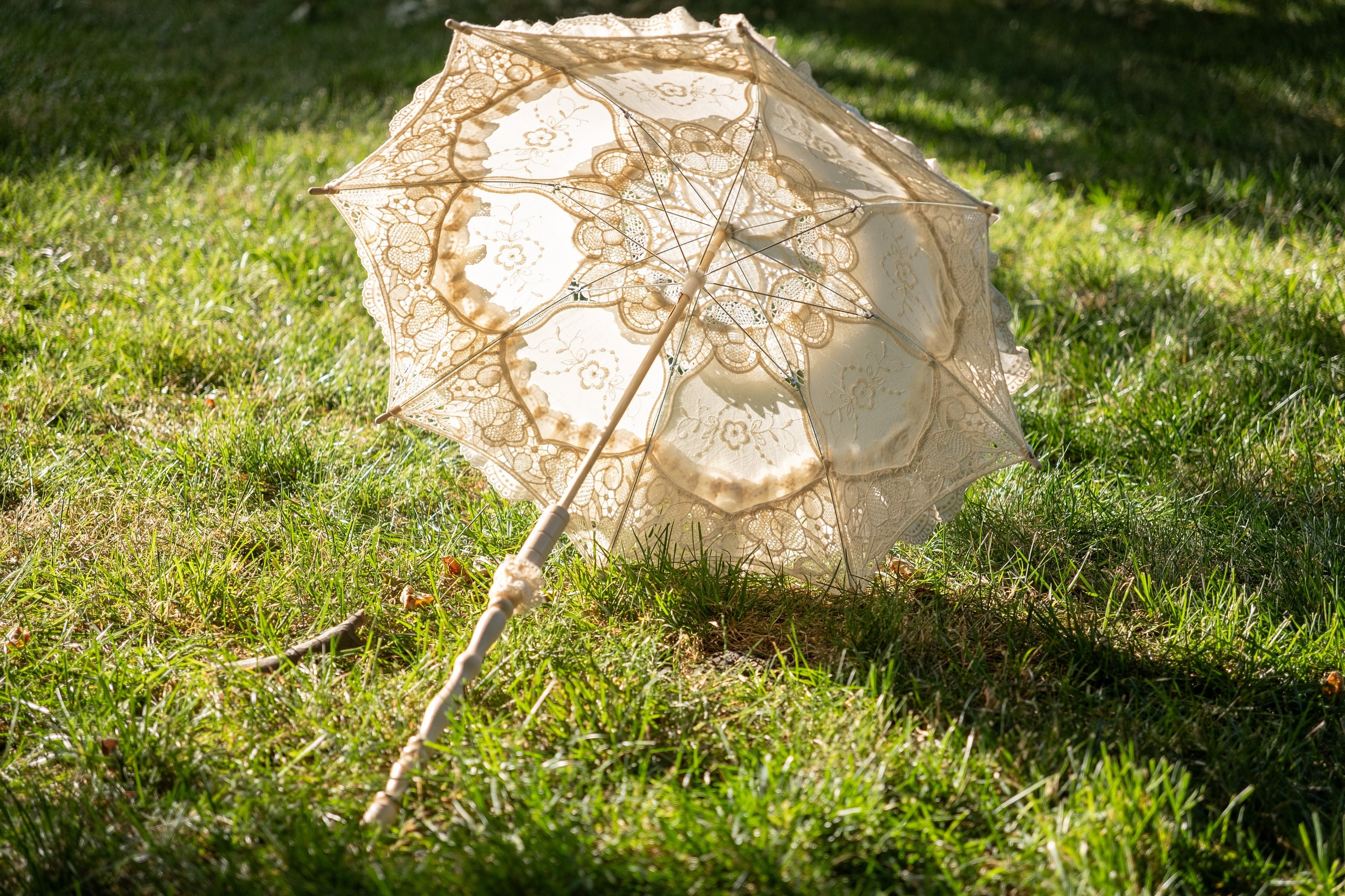 Wood Handle Parasol - Etsy