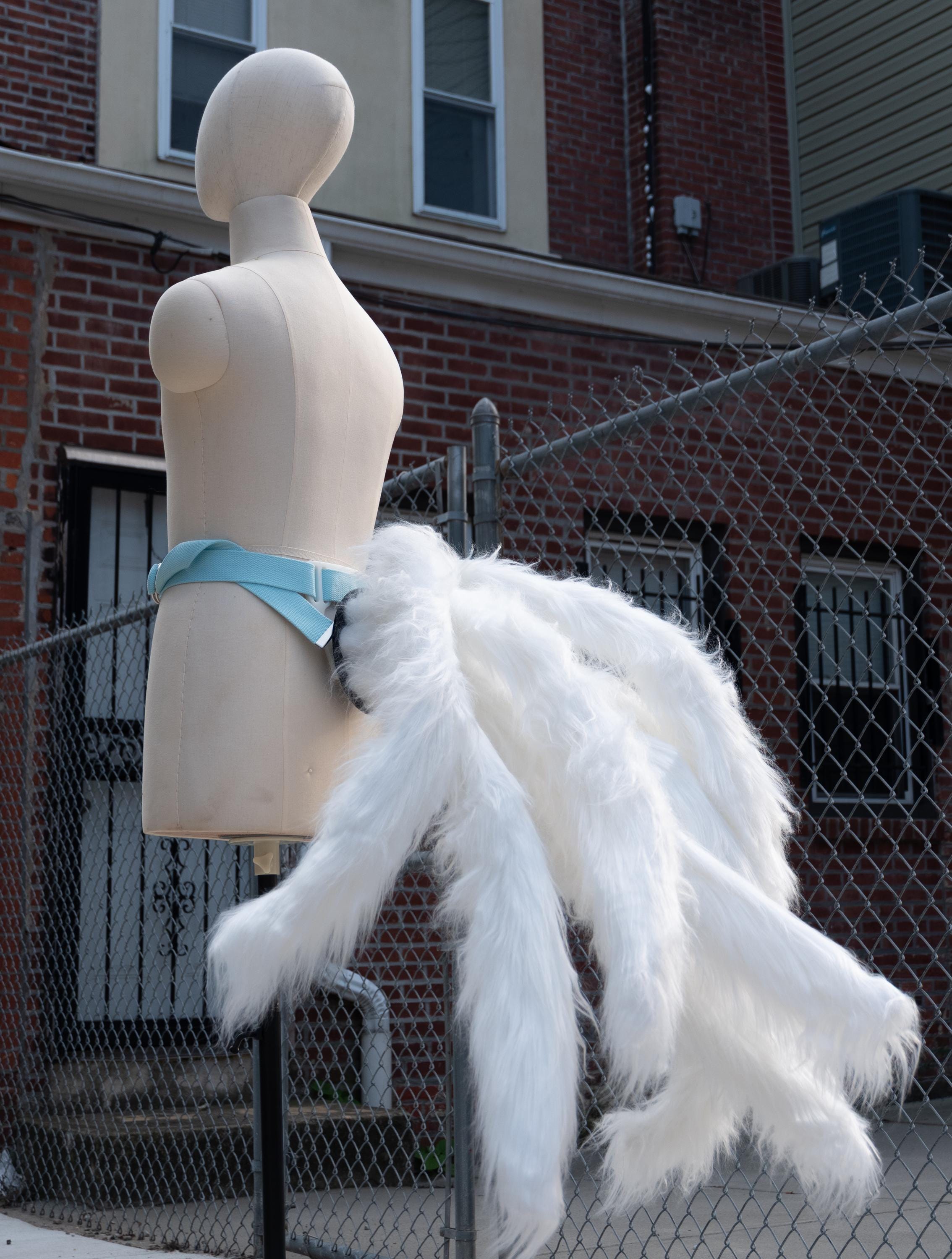 Nine-tailed Fox Tail, 32 In, White Gumiho Tail, White Tomoe Tail