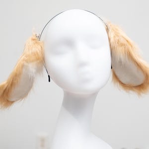 Yellow white drop dog ears, Golden Retriever ears, lop dog ears, Terrier dog ears, furry dog ears, lifelike fur cosplay