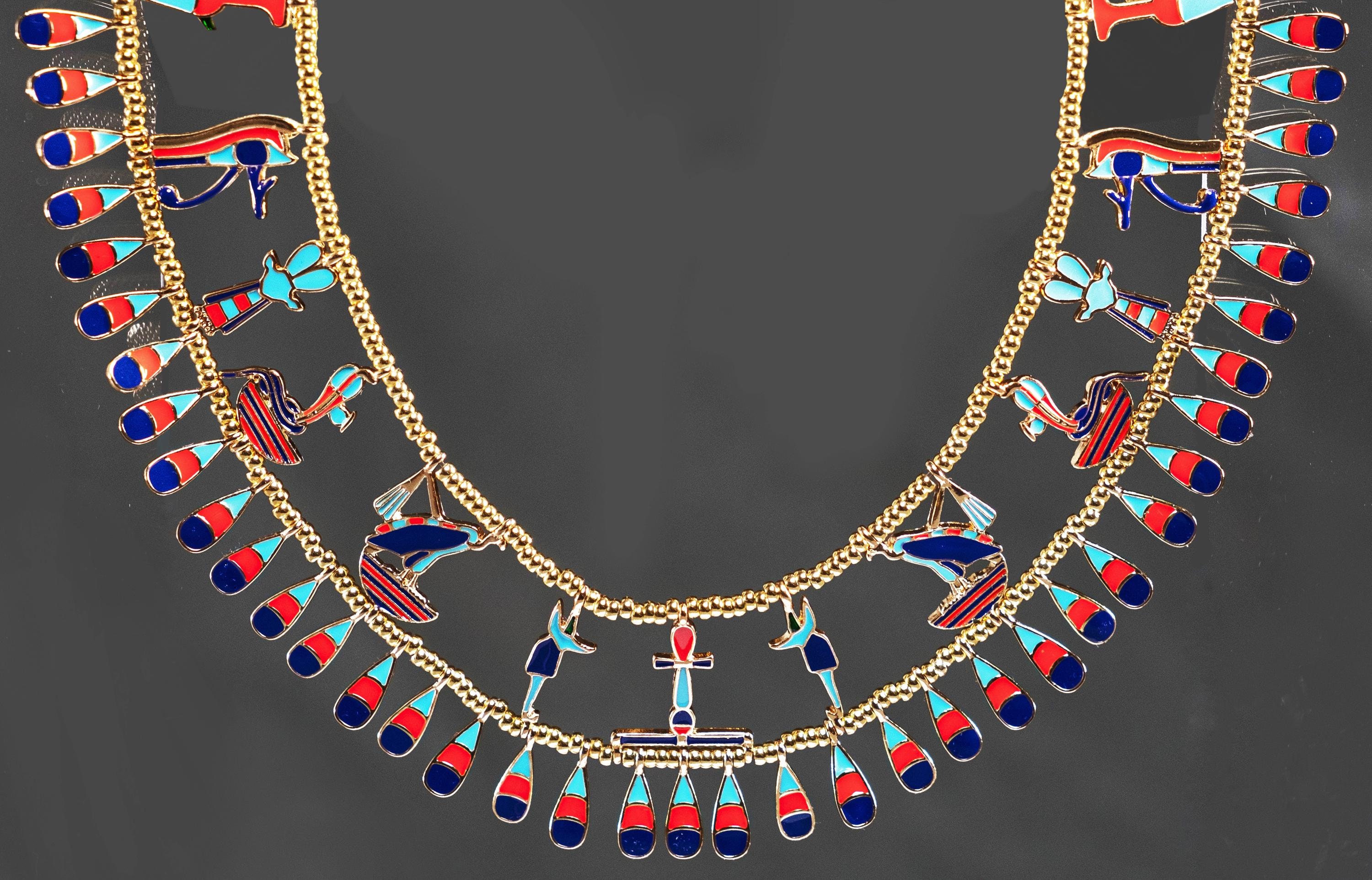 エジプト　装飾品 Replica ancient Egyptian jewelry, necklace of Princess Khenmet
