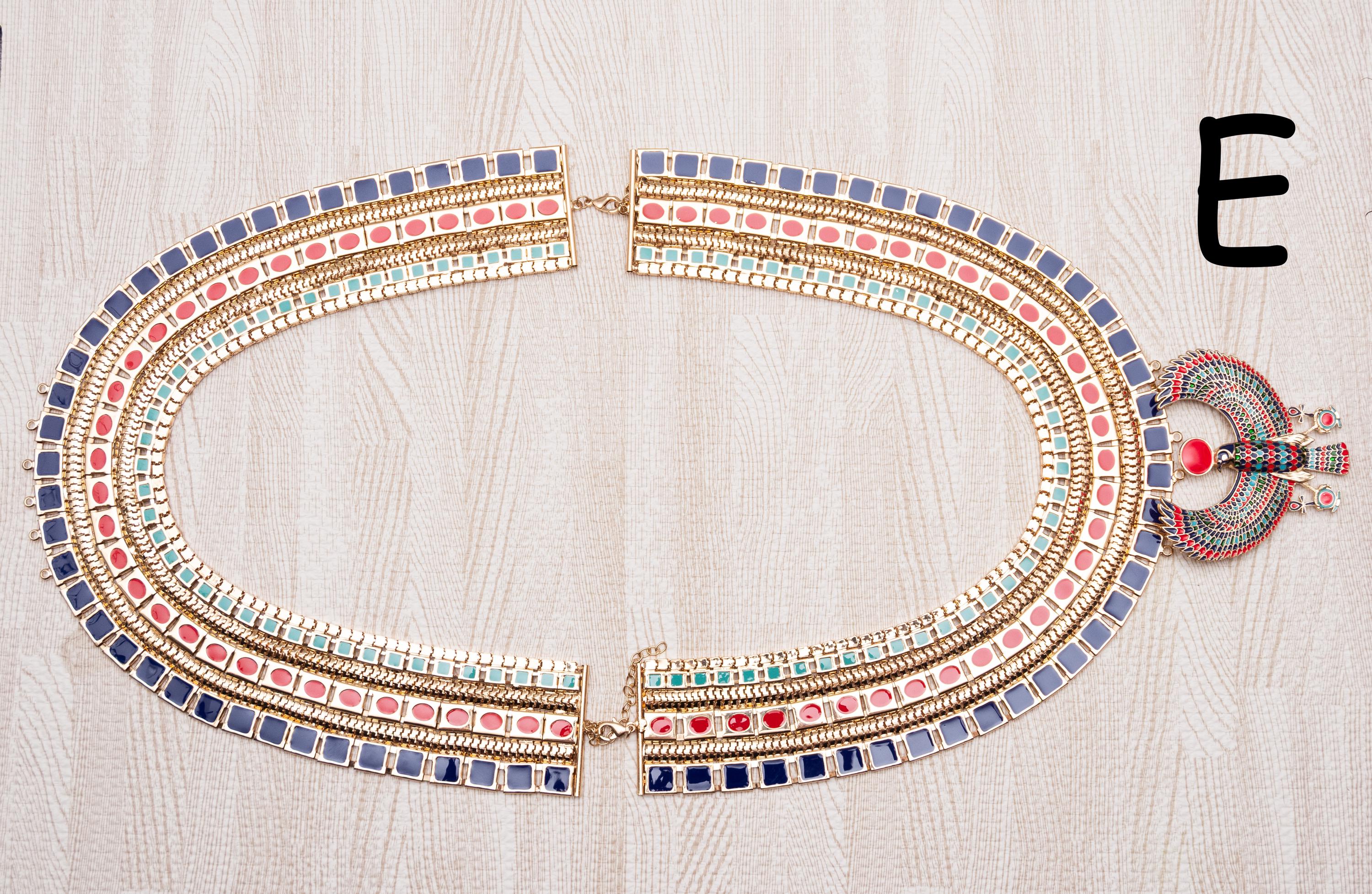 Usekh Pattern Replica Ancient Egyptian Necklace, Usekh Collar of Tutankhamun, Gold ...