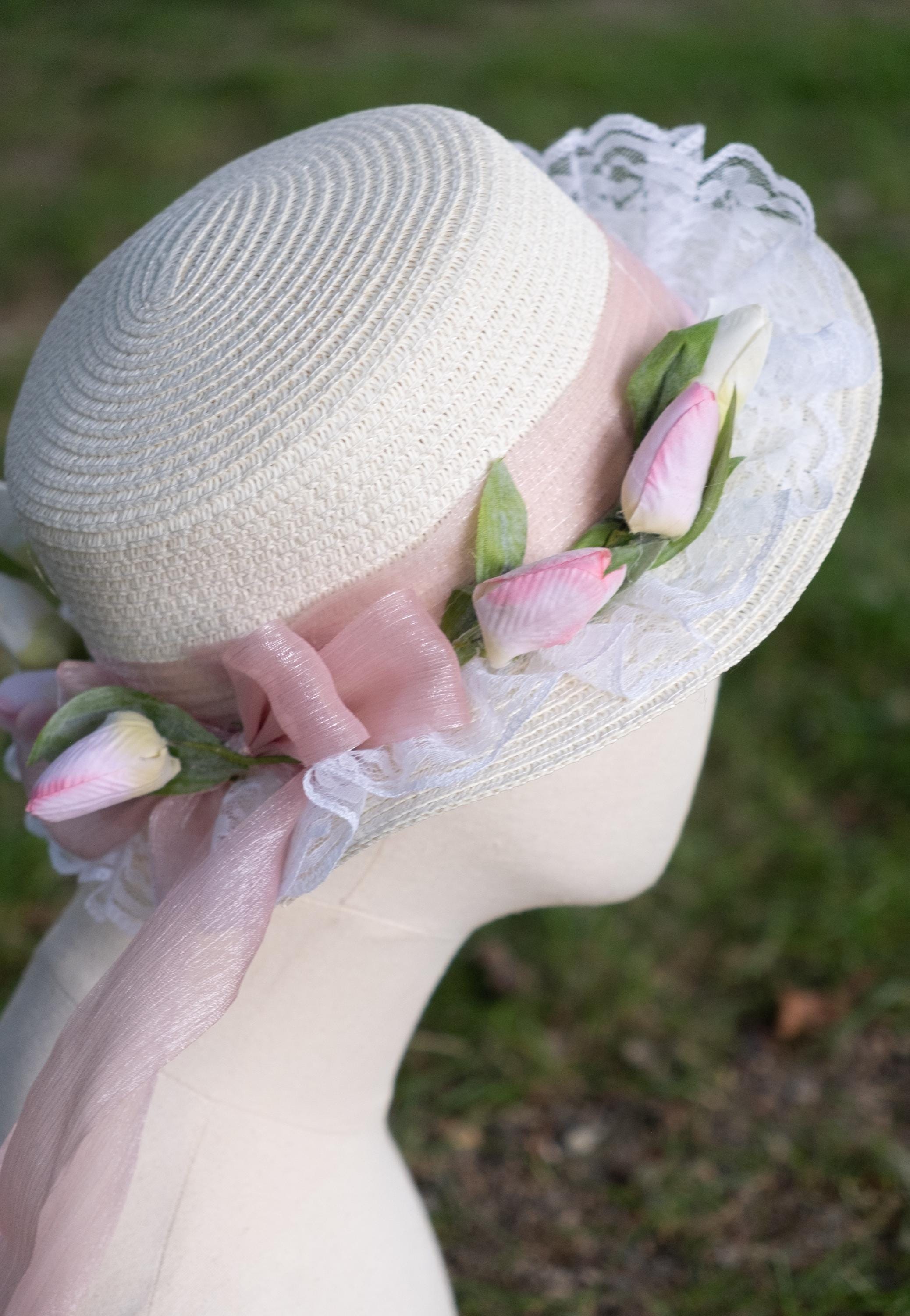 Tophat Stovepipe Boho Hat Rose Botanical Bird Patched Cotton Cottage-core Cottagecore Floral Womens Hat Cute Monarch Butterfly  main image 3