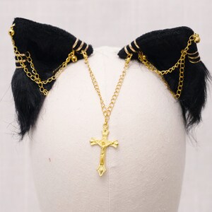 Cat Ears On Hair Clips Black Sequin