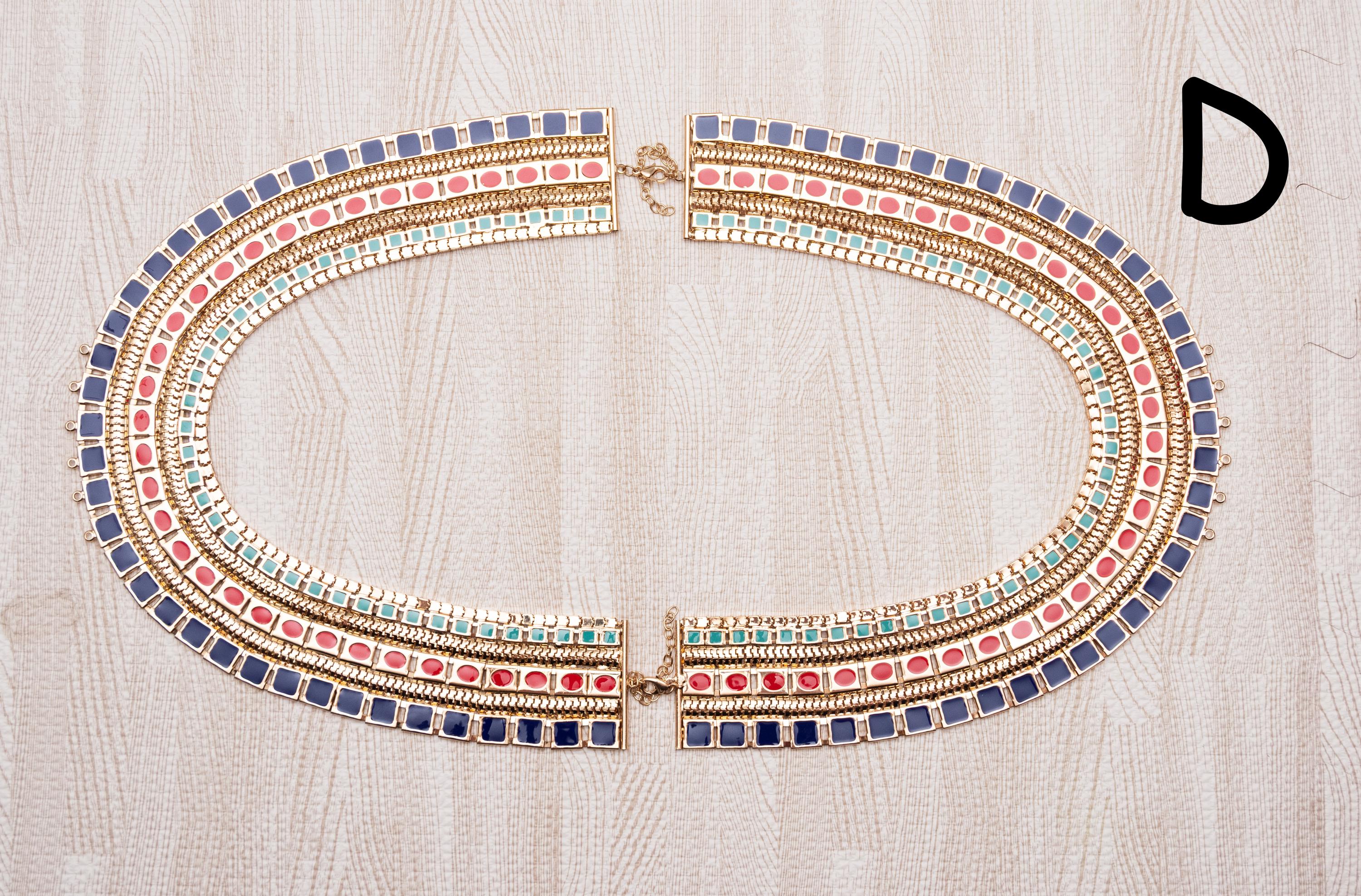 Usekh Pattern Replica Ancient Egyptian Necklace, Usekh Collar of Tutankhamun, Gold ...