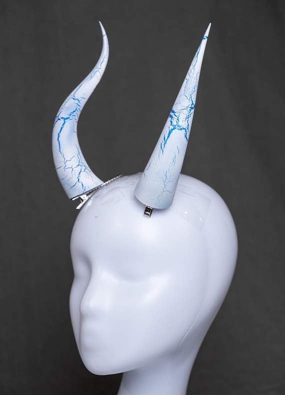 Dragon Demon Horns, Light Blue, 6.5 In, Lifelike Texture  display picture 1