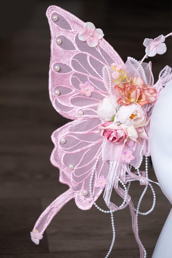 Butterfly Floral Halo, Pink, Fairy Headdress, Goddess  display picture 1