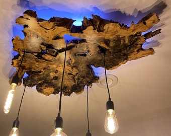 Custom Large Live-edge Chandelier Made to Order