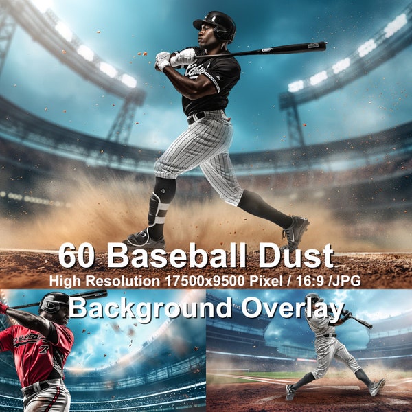 60 Baseball Dust Stadium-themed images for sports photo backgrounds, featuring digital backdrops suitable for Photoshop edits overlays