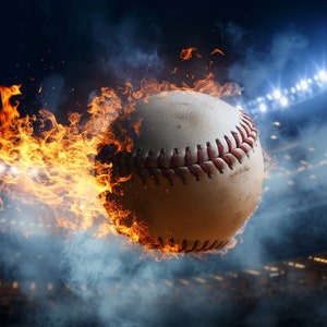 100 Fire Baseball Photo Backgrounds: Sports Photography Overlays ...