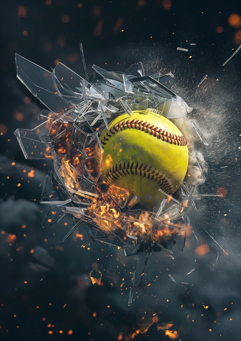 Exploding Softball Vector Softball Fire Explosion Backgrounds: 100 Sports Photo Overlays (digital ...