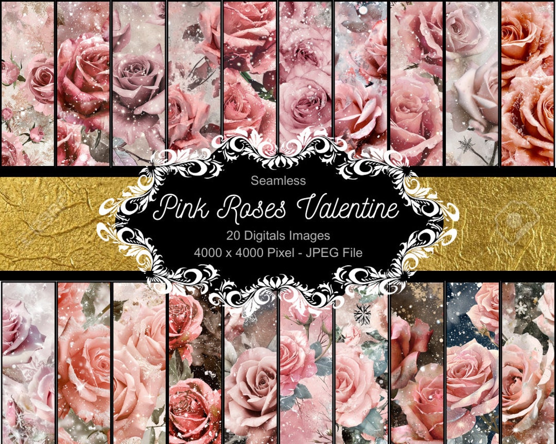 Paper Texture Type Roses Scrapbook Paper Digitally Textures Depicting Valentine's Pink Roses ...