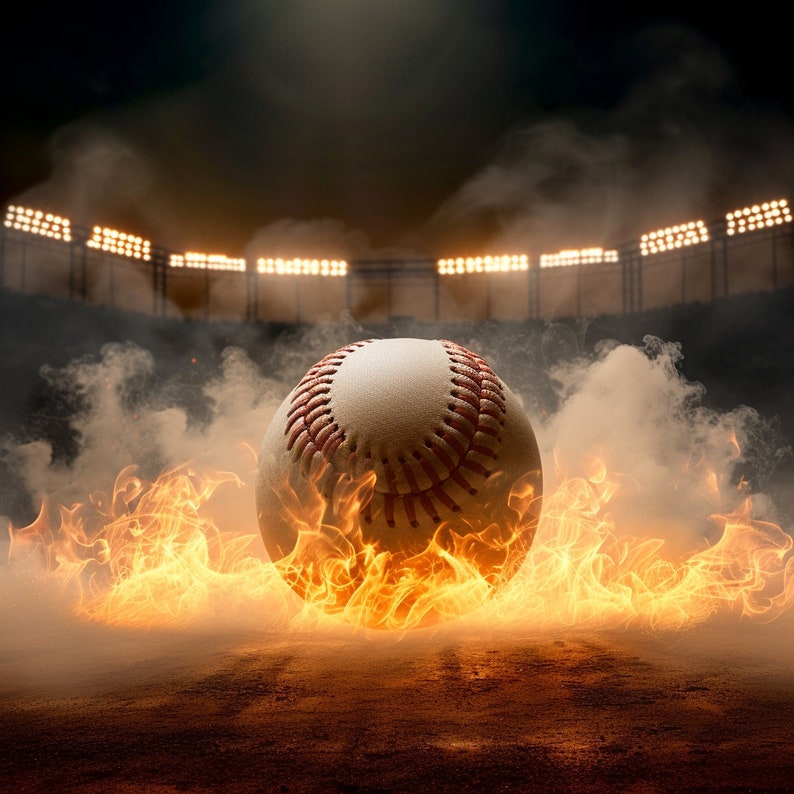100 Fire Baseball Photo Backgrounds: Sports Photography Overlays ...