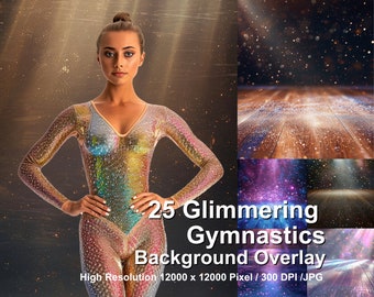 Glimmering Gymnastics Photo Overlays: 25 Digital Backdrops (Digital Download)