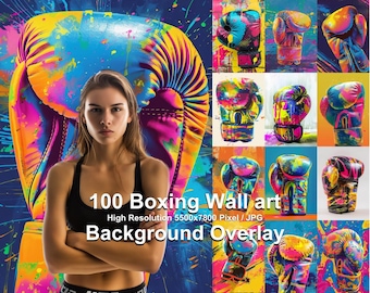 Arte mural de guantes de boxeo: 100 fondos de fotos deportivos (descarga digital)