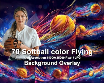 70 imágenes de sóftbol en color: Fondos para fotos deportivas (descarga digital)