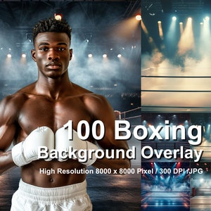 Boxing Stadium Photo Backgrounds: Sports Photography Overlays (Digital Download)