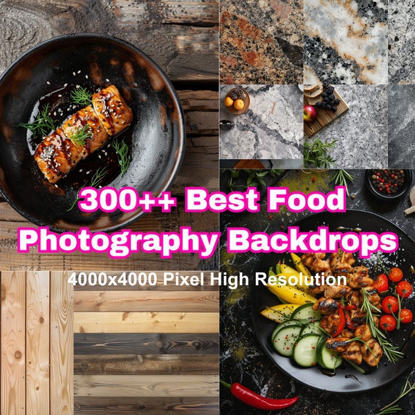 300++ Food Fotografie Backdrops Digitale Foto Oberflächen für Food Cake Dessert Hintergründe, inklusive Holz und Granit