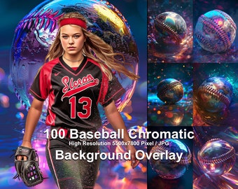 100 Baseball Chromatic Photo Backgrounds: Sports Digital Backdrops (32x48 inches)