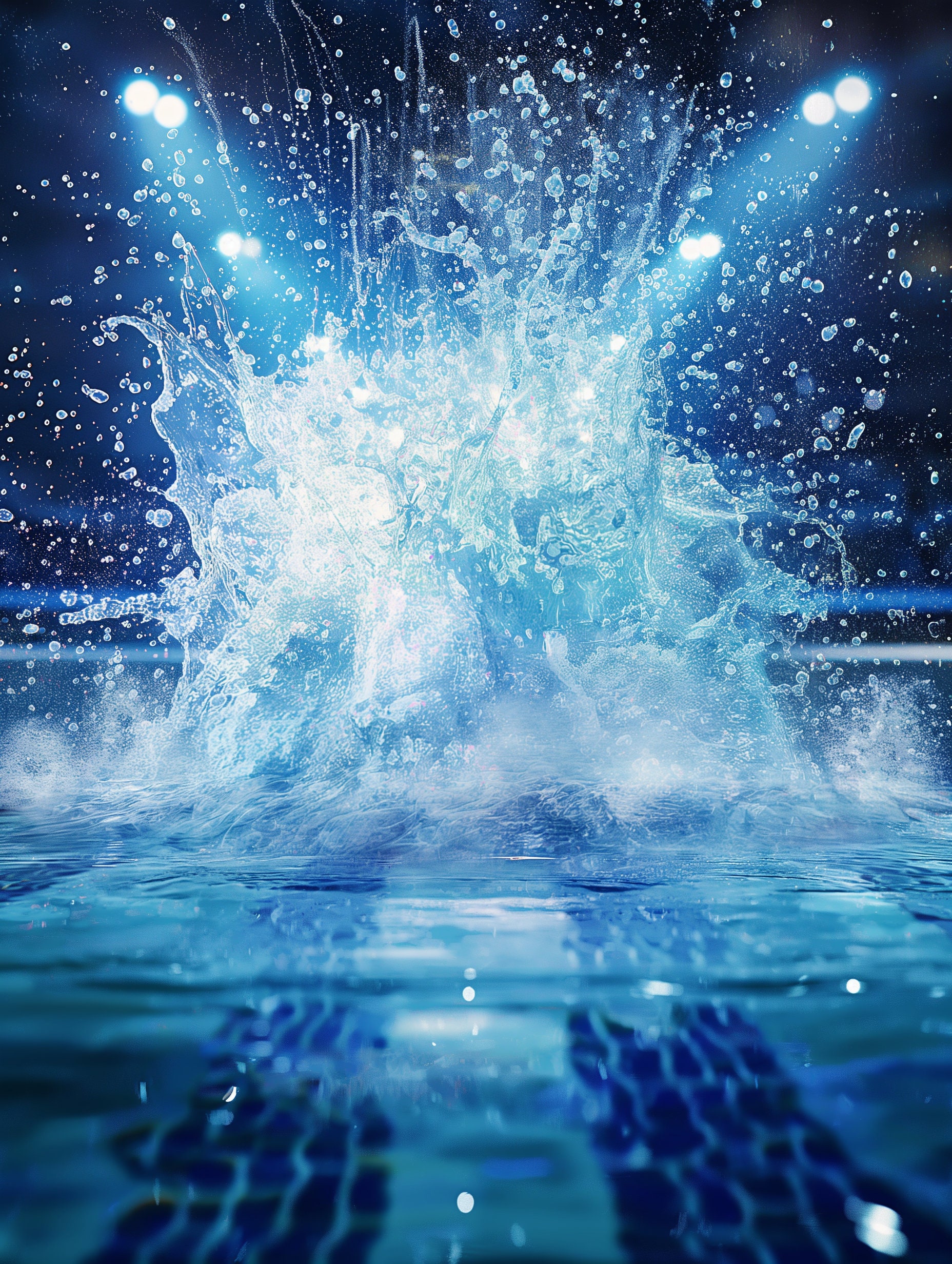 Pool Rack Exploding Graphic Art Water Explosion Pool Digital Backdrop: Sports Photography (digital ...