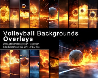 Fondos de voleibol: Superposiciones para fotografía deportiva (Descarga digital)