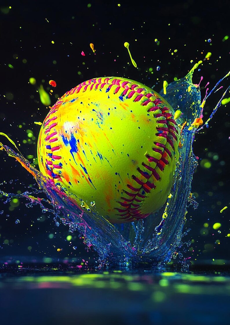 Softball Color Splash Backgrounds: 200 Sports Photo Overlays (digital ...