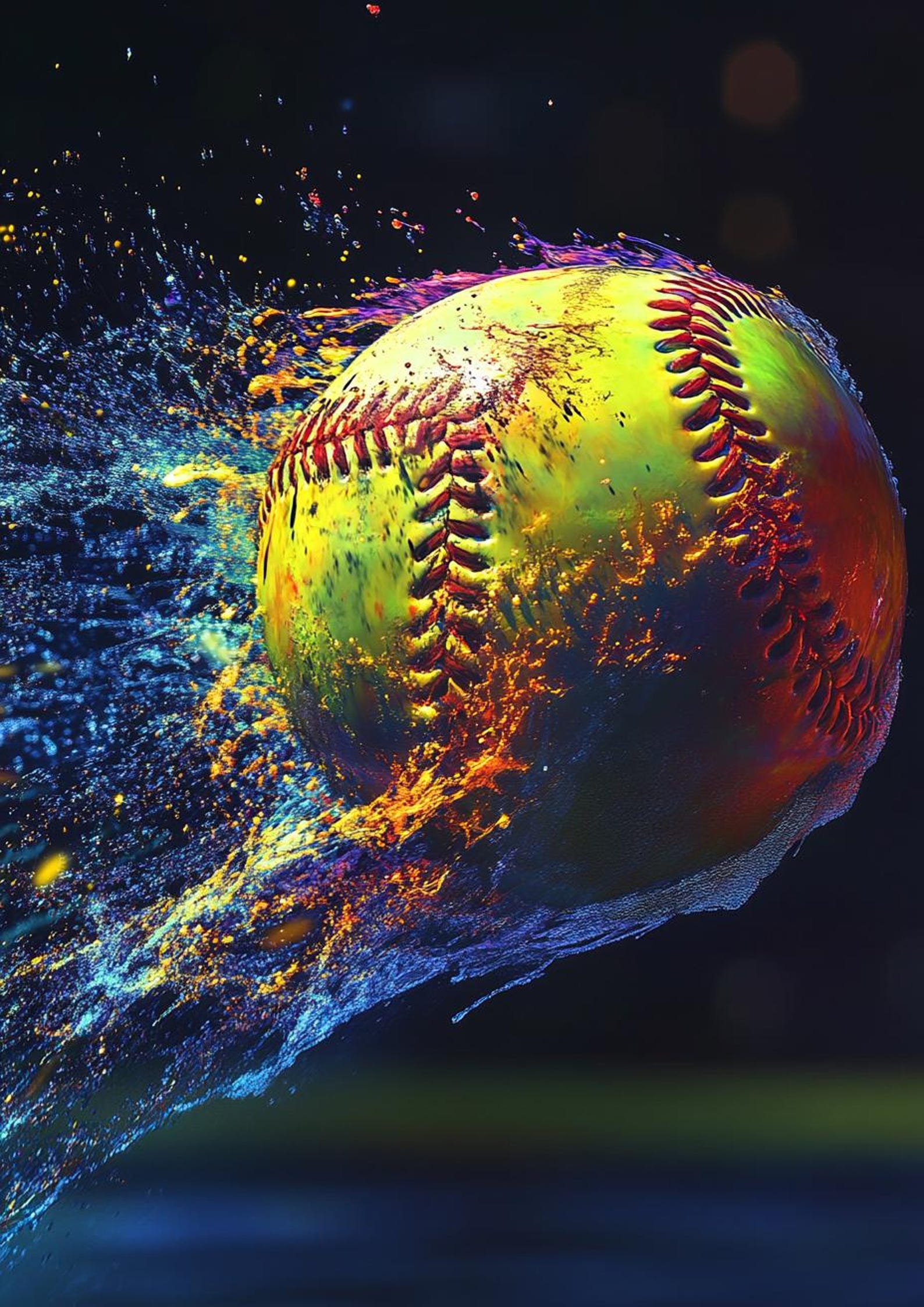 Softball Color Splash Backgrounds: 200 Sports Photo Overlays (digital ...