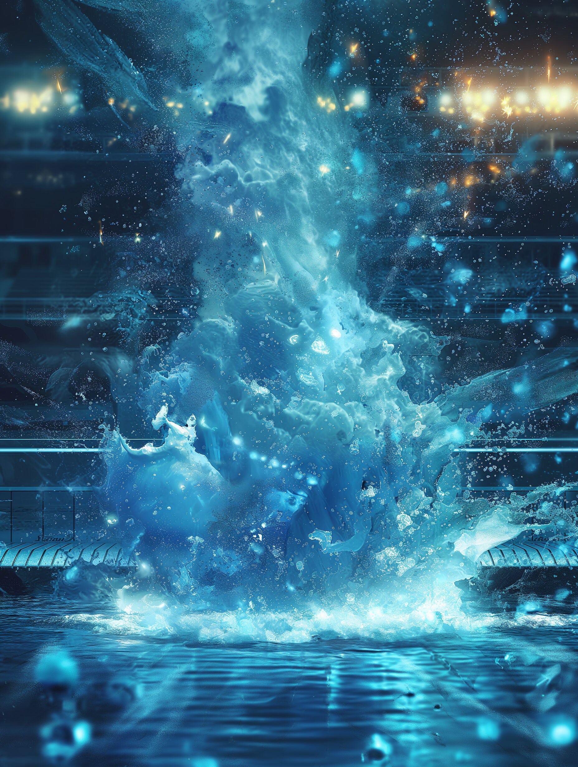 Pool Rack Exploding Graphic Art Water Explosion Pool Digital Backdrop: Sports Photography (digital ...