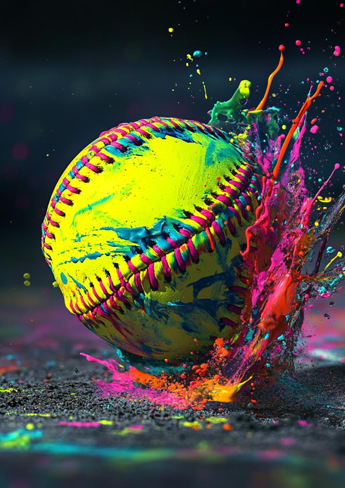 Softball Color Splash Backgrounds: 200 Sports Photo Overlays (digital ...