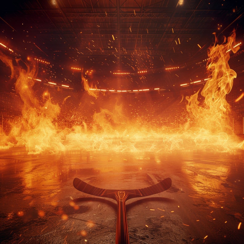 Ice Hockey Fire Photo Backgrounds: 100 Photoshop Overlays (digital ...