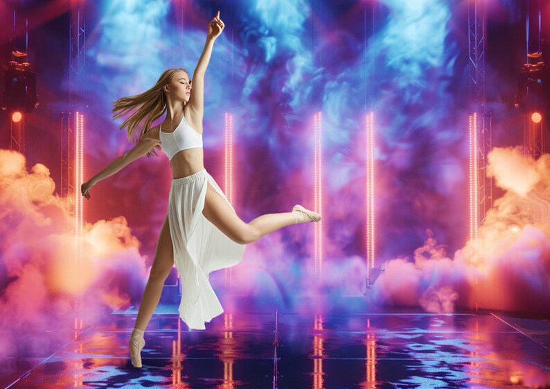 Dance Stage Photography Backdrops: Smoke & Lighting Effects (digital ...